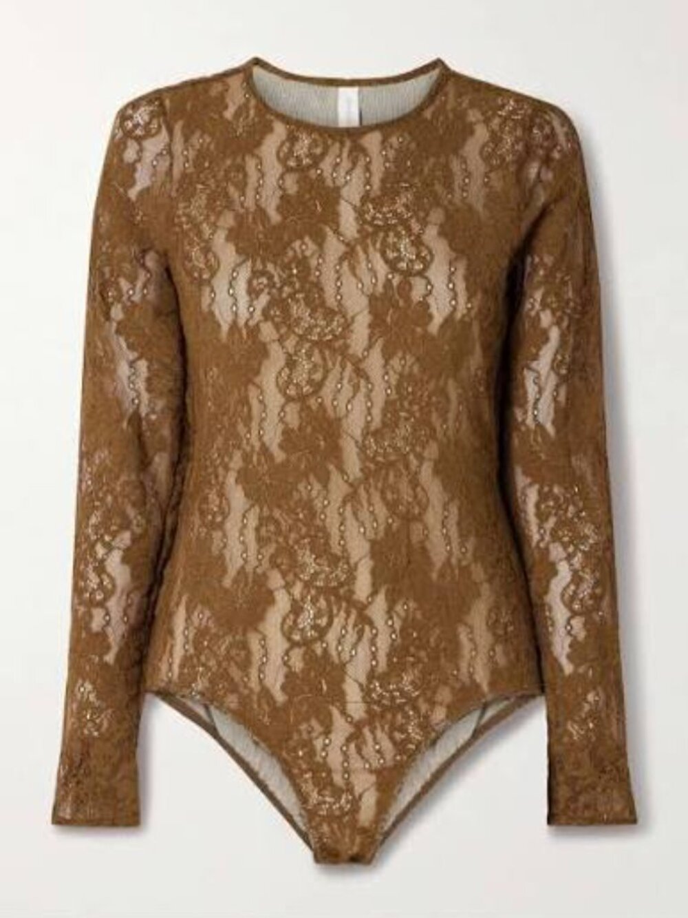 Zimmermann Lace Scoop Bodysuit — Hazelnut